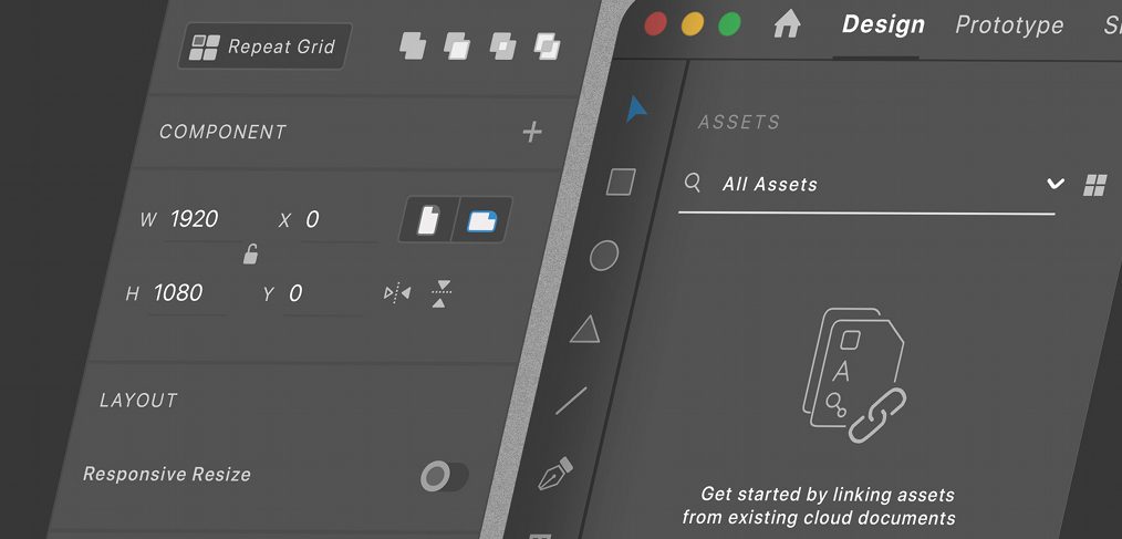 Adobe XD dark mode mockup