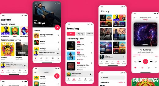 Adobe XD music UI kit, FREE