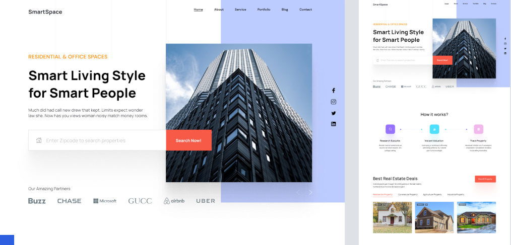 Adobe XD real estate free template