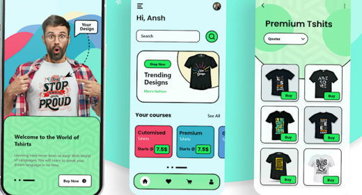 Adobe XD t-shirt printing app concept