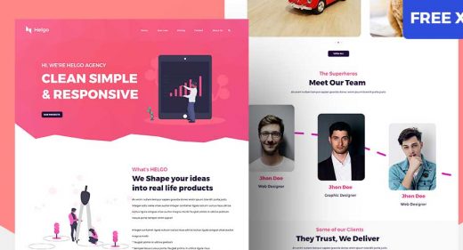 Agency free XD website template