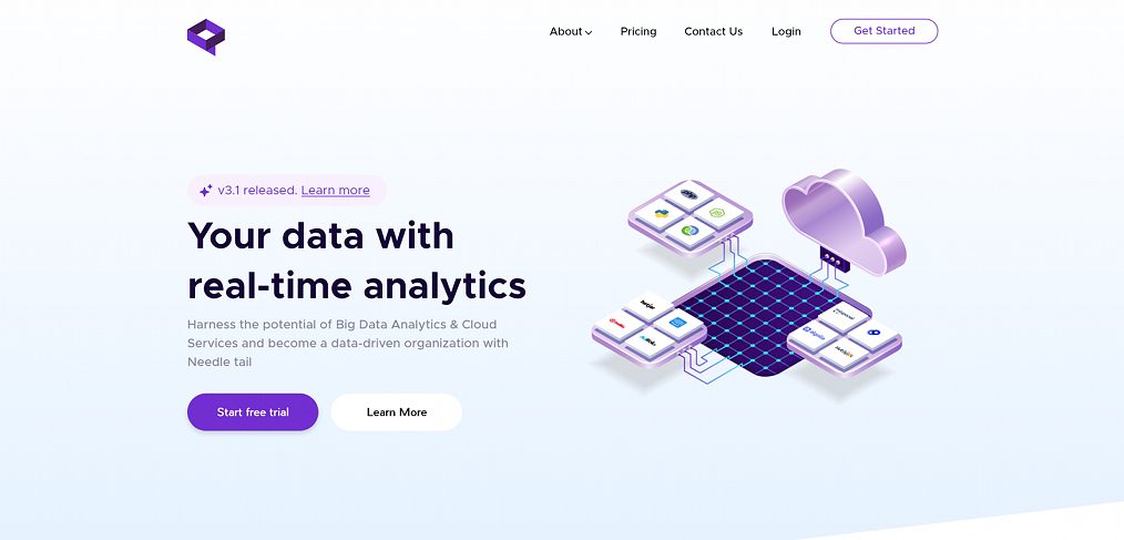 Analytics company XD website template