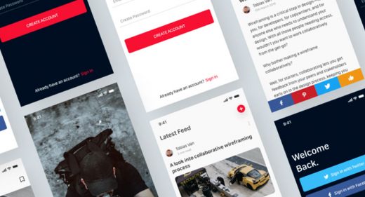 Blog app Free XD template