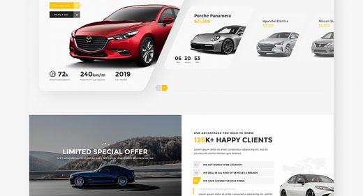 Car auction XD website template