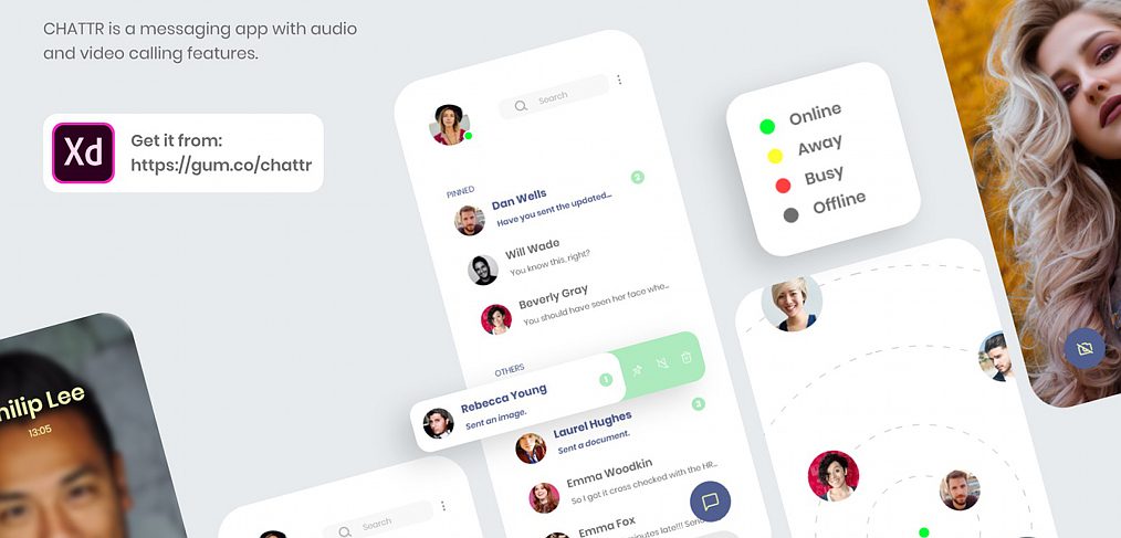 Chattr free XD UI kit