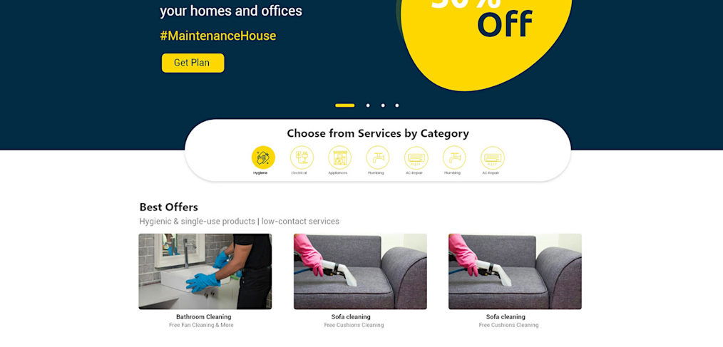 Cleaning service XD website template