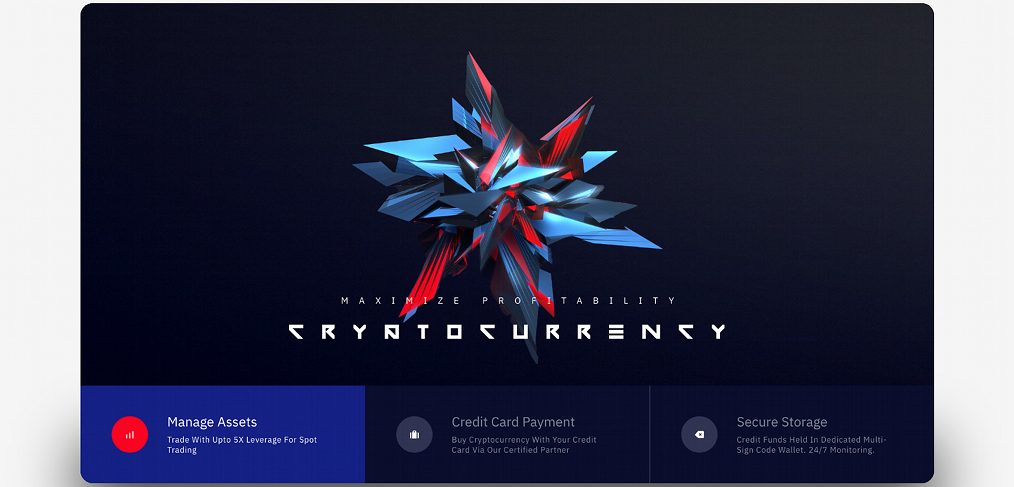 Cryptocurrency Adobe XD Landing page