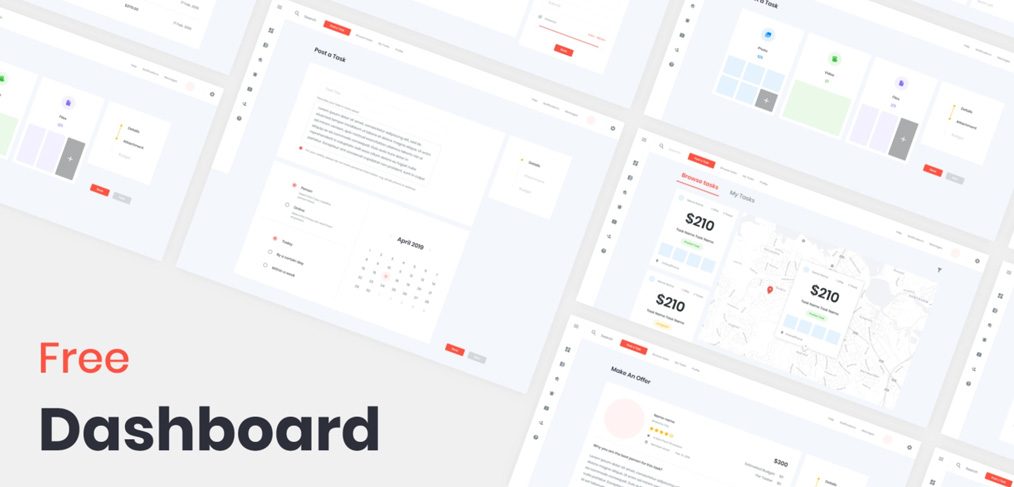 Dashboard template XD freebie