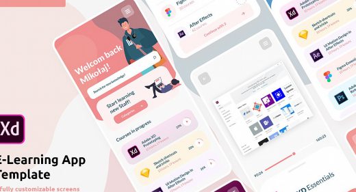 E-learning free XD UI kit