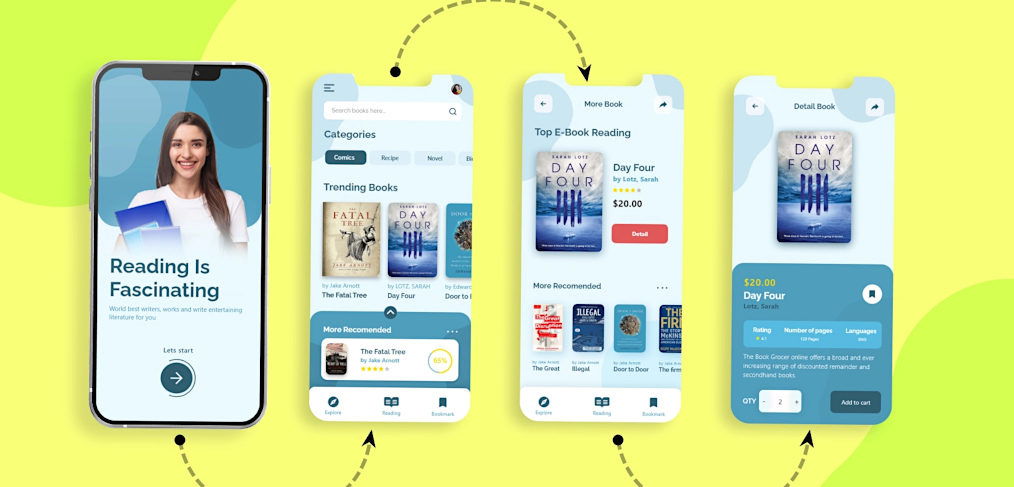 Ebook store XD app concept