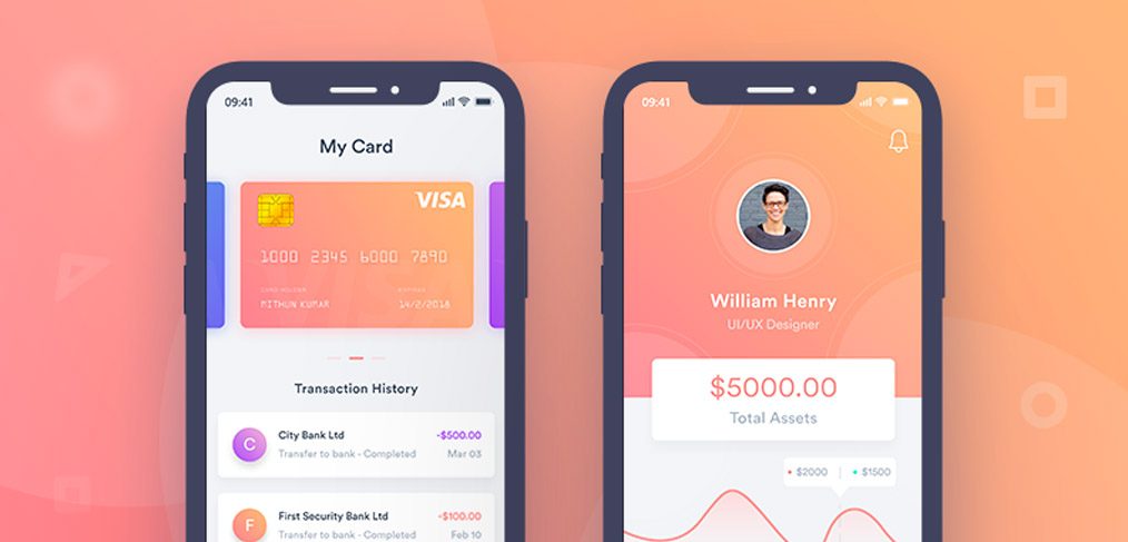 Finance Mobile App Concept in Adobe XD