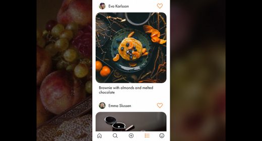 Free recipes food XD UI kit