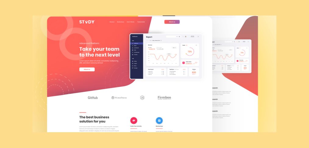 Free Saas XD landing page template