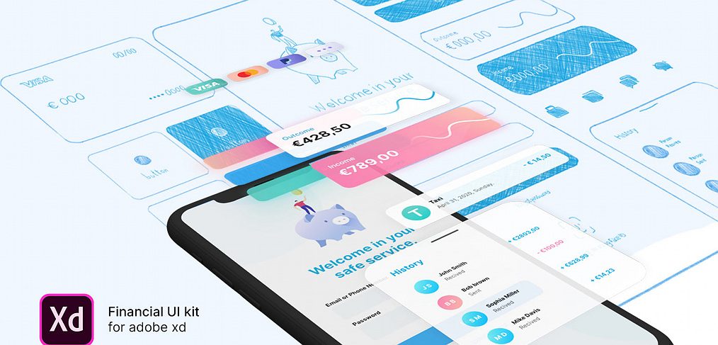 Free XD finance UI kit