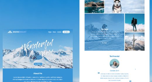 Free XD travel landing page