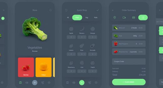 Fresh food - Free mobile XD UI Kit