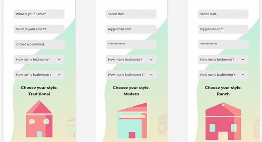 Home finder XD signup template