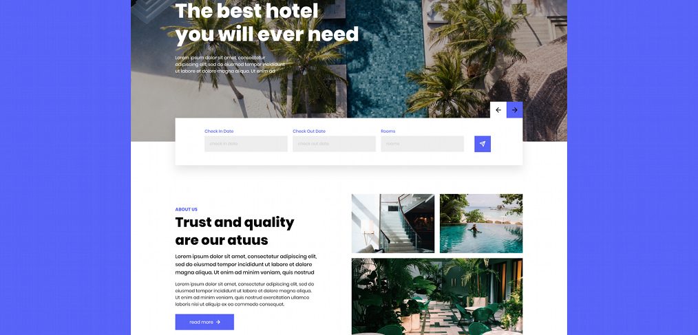 Hotel XD website template