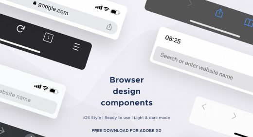 Mobile browser mockups for XD