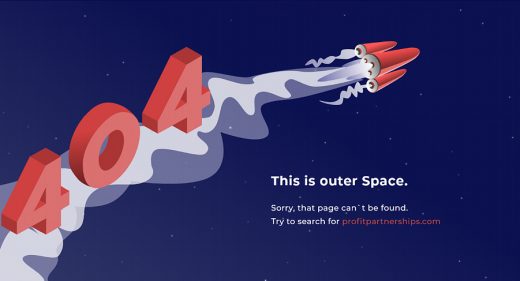 Outer space 404 page for XD