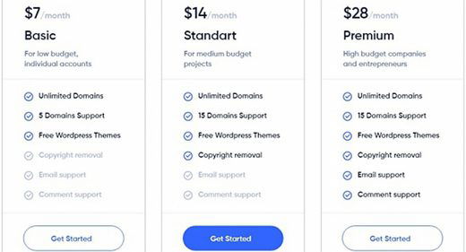 Pricing plan XD template