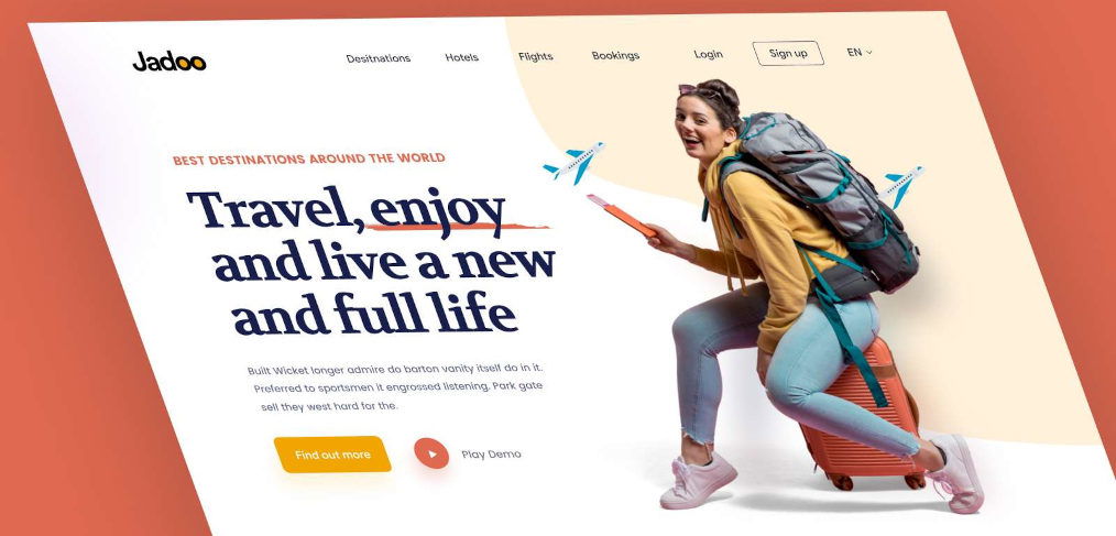 Travel startup XD website template