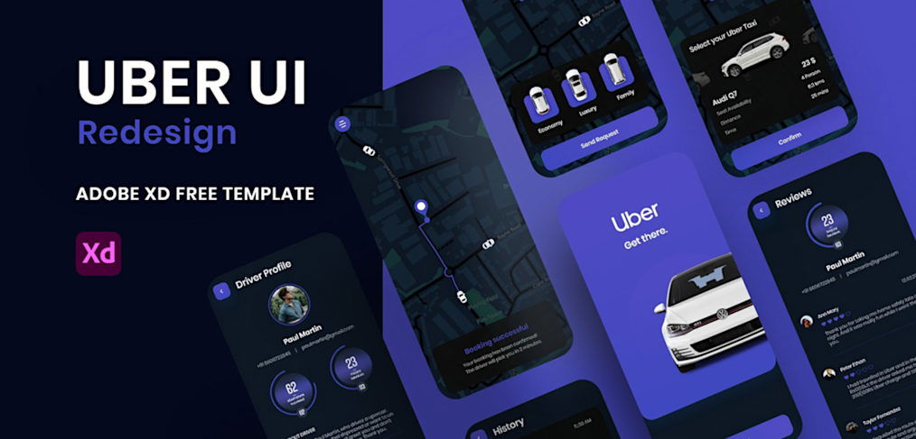 Uber app redesign with Adobe XD