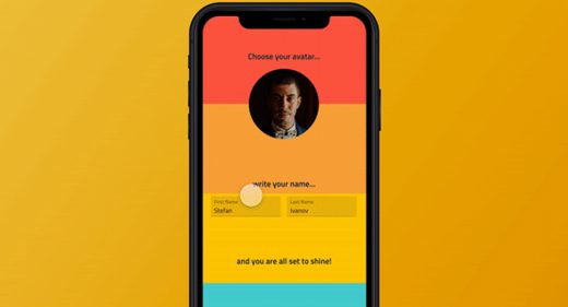 User profile animated signup