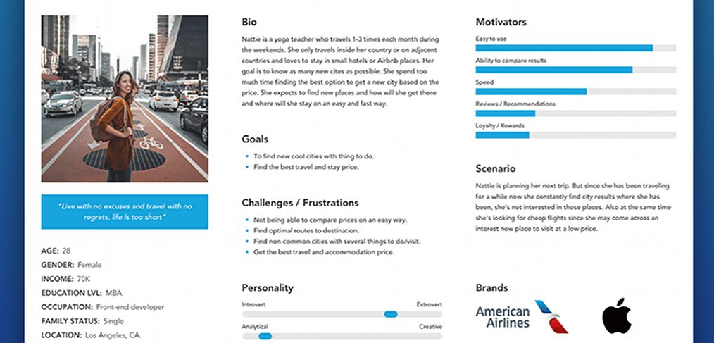 UX persona template for XD