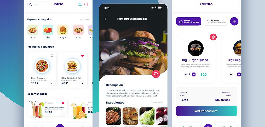 XD food delivery app concept