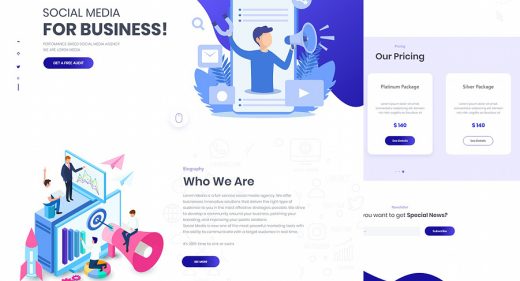 XD marketing website template