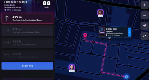 XD neon map navigation