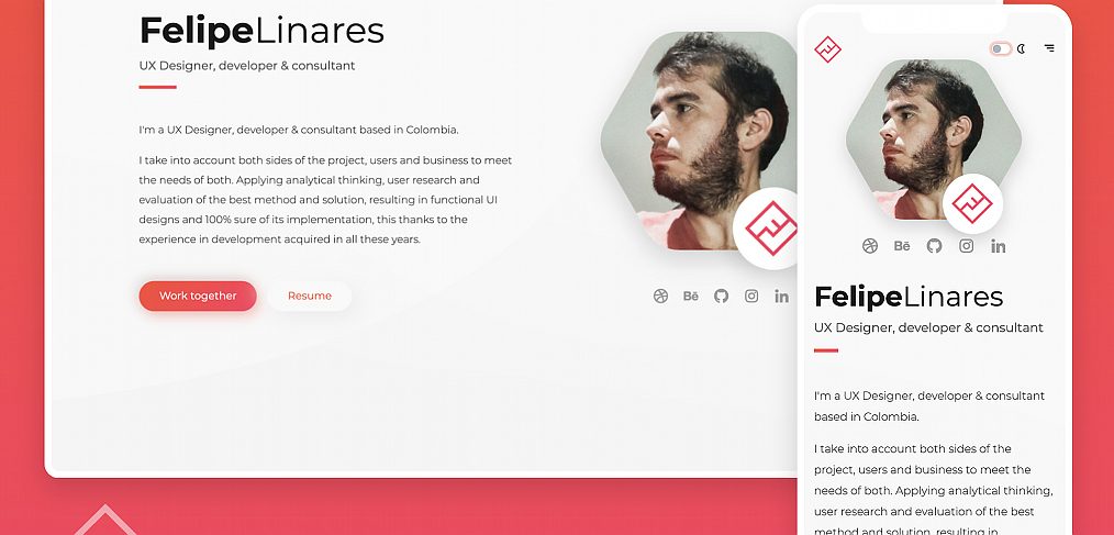 XD responsive portfolio template